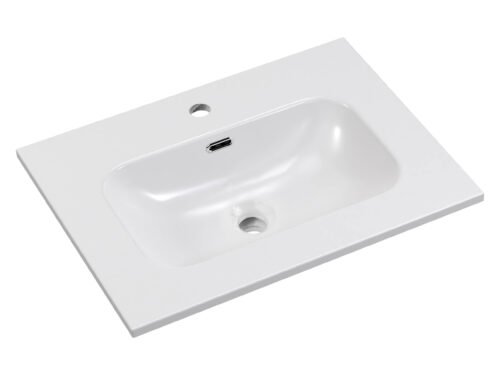 Ceramic washbasin for furniture, 60 cm, FLY E-8073-60, glossy white