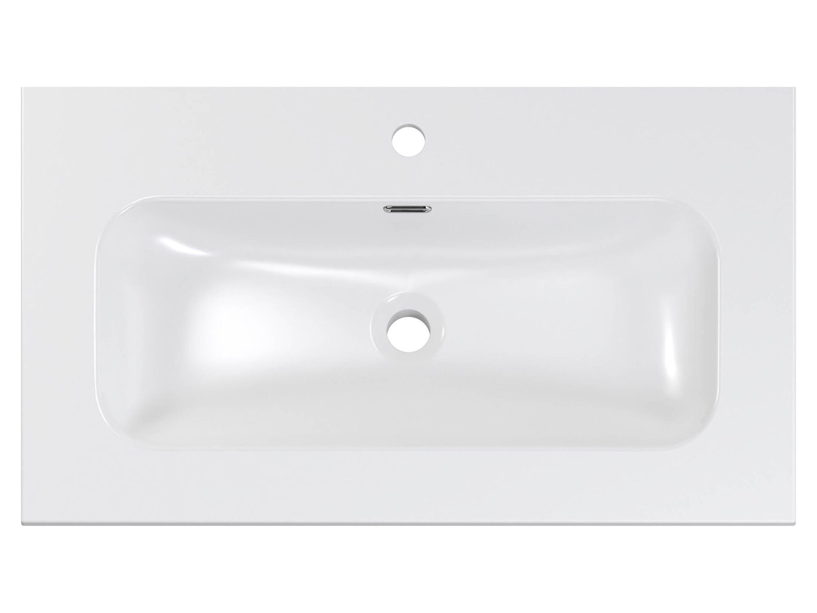 Ceramic washbasin for furniture, 80 cm, FLY E-8073-80, white glossy - Image 2