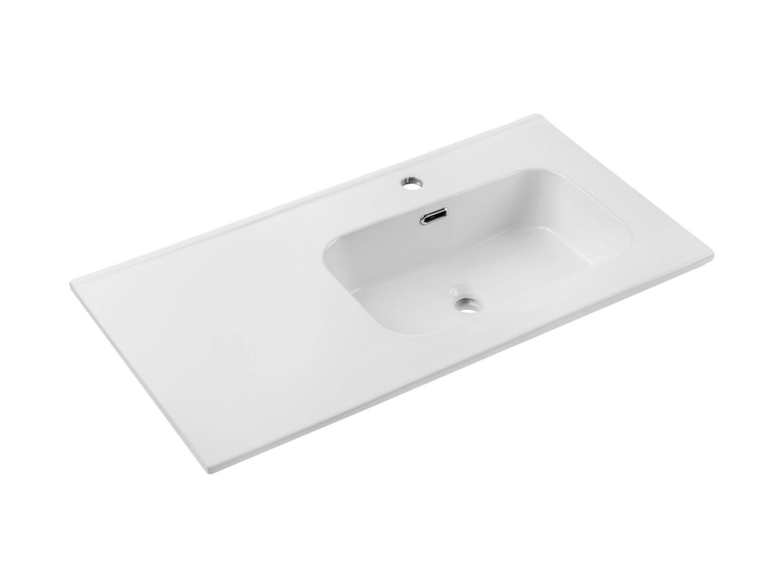 Ceramic furniture washbasin 90 cm, right, GO 2 90CM R DP E-8095-90R glossy white
