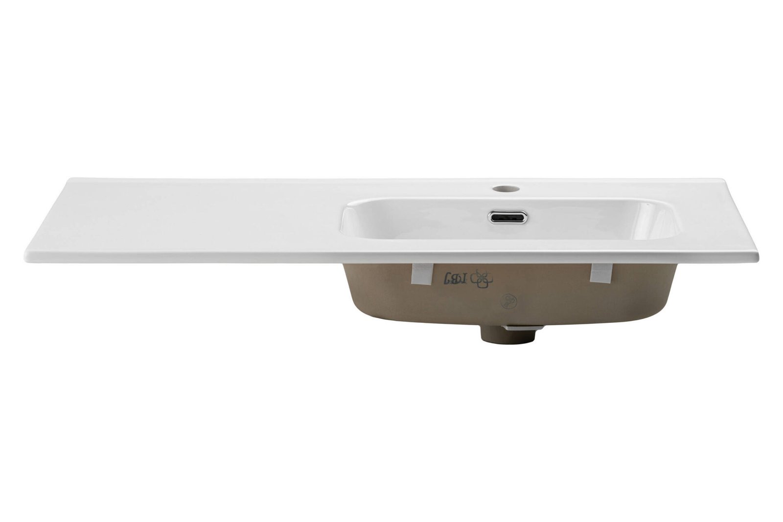 Ceramic furniture washbasin 90 cm, right, GO 2 90CM R DP E-8095-90R glossy white - Image 2