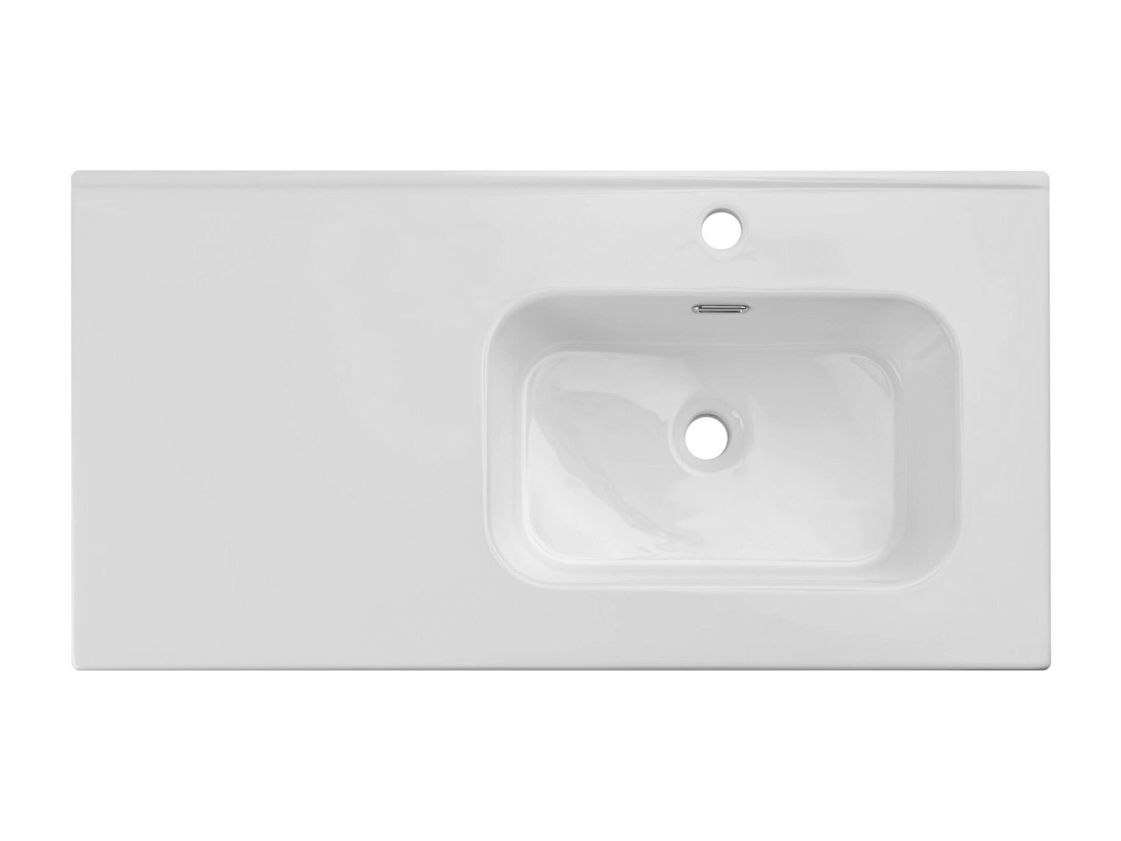 Ceramic furniture washbasin 90 cm, right, GO 2 90CM R DP E-8095-90R glossy white - Image 3