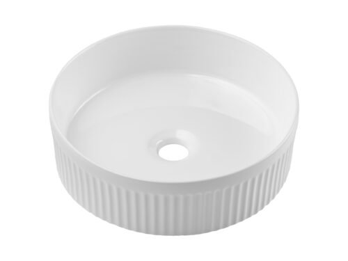 BEYOND 2 WHITE E-6565 White glossy ceramic countertop washbasin