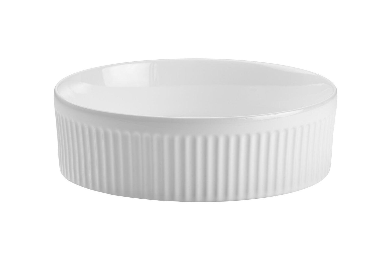 BEYOND 2 WHITE E-6565 White glossy ceramic countertop washbasin - Image 2