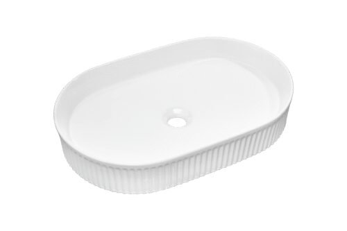 BEYOND 5 WHITE E-6564 Ceramic countertop washbasin, matte white