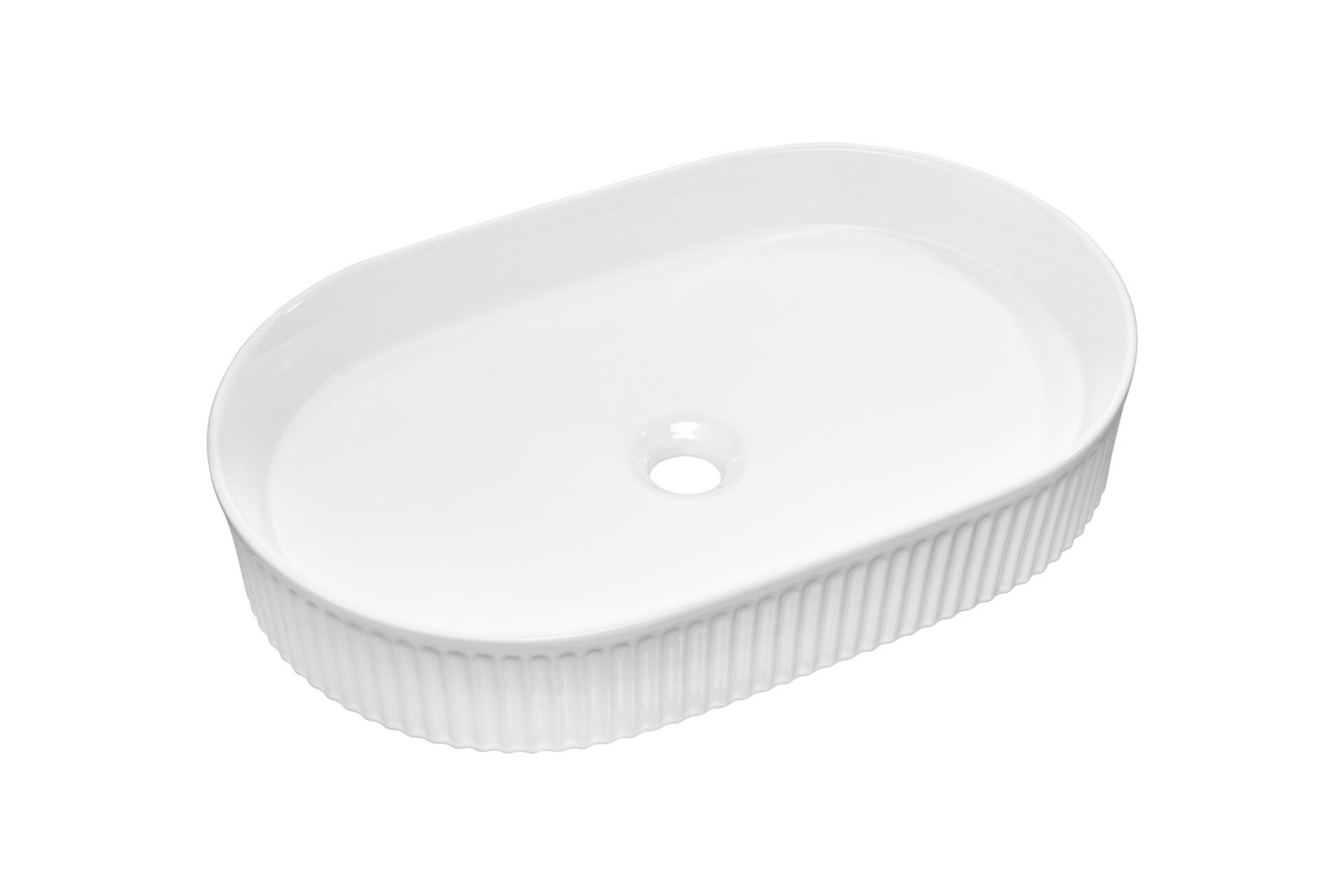 BEYOND 5 WHITE E-6564 Ceramic countertop washbasin, matte white