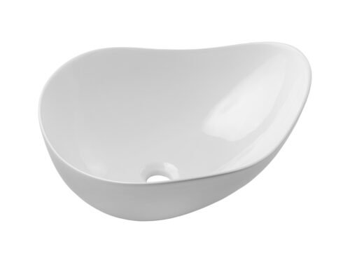 Ceramic countertop washbasin CLOUD FREE WHITE E-6588 Glossy white