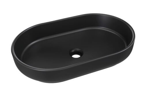 Ceramic countertop washbasin RIVER 2 BLACK MATT UN 55 (E-6594) Matte black