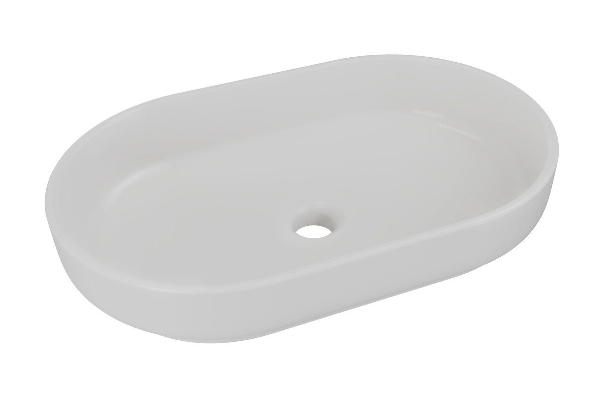 Ceramic countertop washbasin RIVER 2 GREY MATT UN 55 (E-6594) Light concrete matt