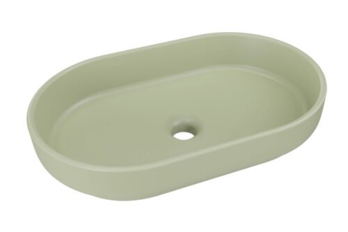 Ceramic countertop washbasin RIVER 2 olive green matte UN 55 (E-6594) matte green
