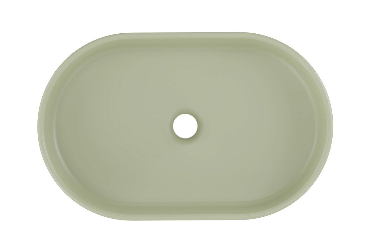 Ceramic countertop washbasin RIVER 2 olive green matte UN 55 (E-6594) matte green - Image 2