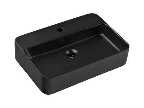 TRUST 2 BLACK E-6282 Ceramic countertop washbasin, matte black