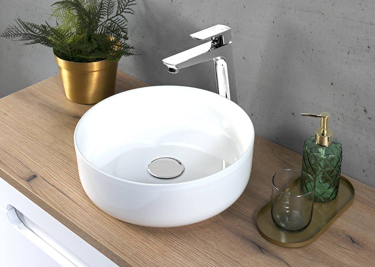 Ceramic countertop washbasin UN-MAJA-GW, white glossy - Image 3