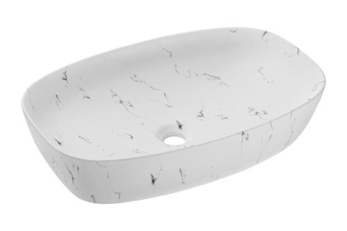 Ceramic countertop washbasin UN-MEGI-MW13 matte white