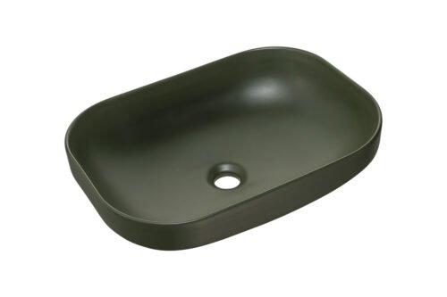 Ceramic countertop washbasin UN-NELI-MFG matte green