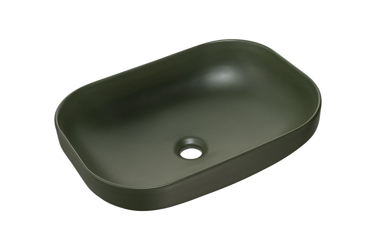 Ceramic countertop washbasin UN-NELI-MFG matte green
