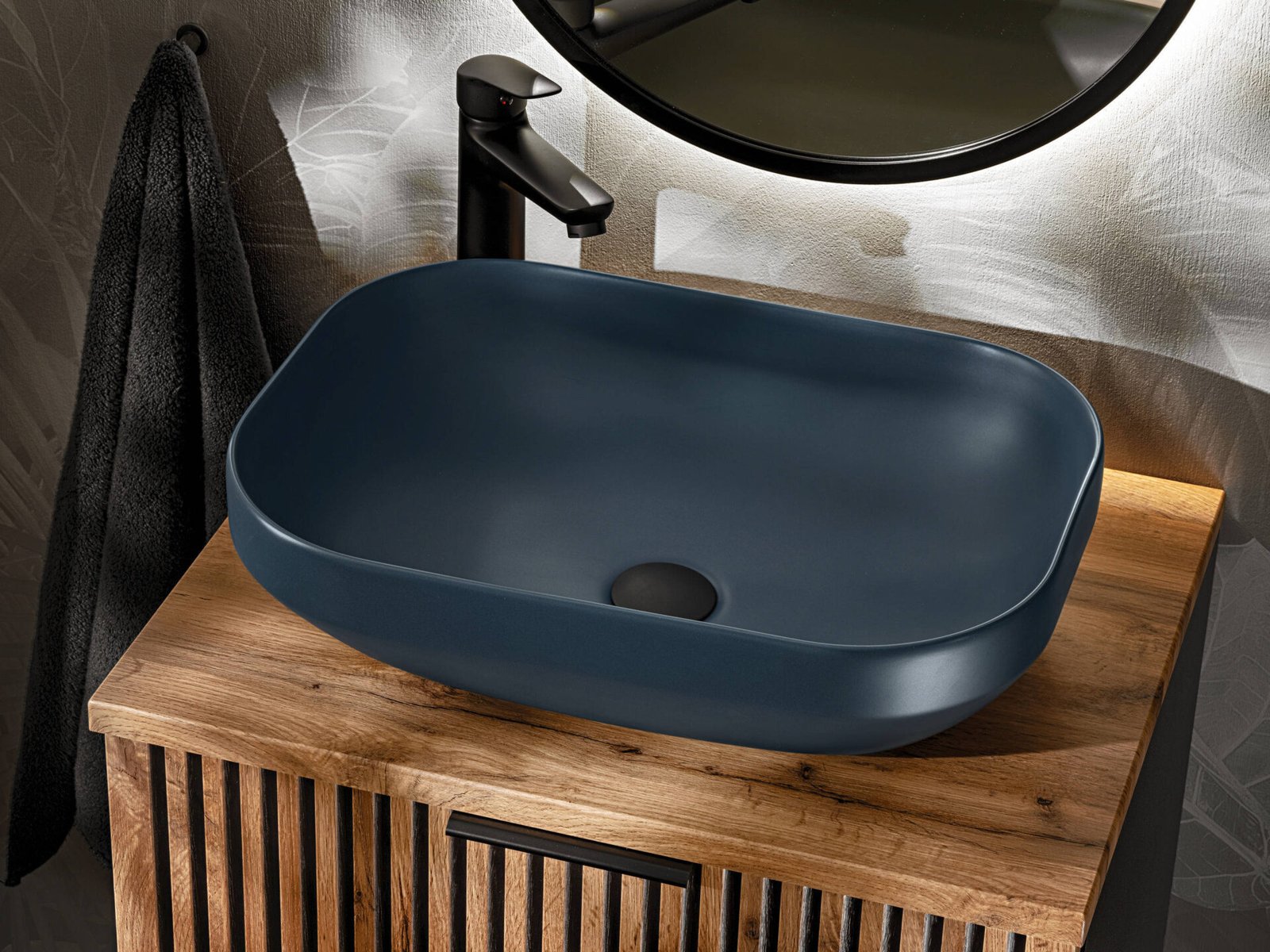 Ceramic countertop washbasin UN-NELI-MNB, dark blue, matte - Image 6