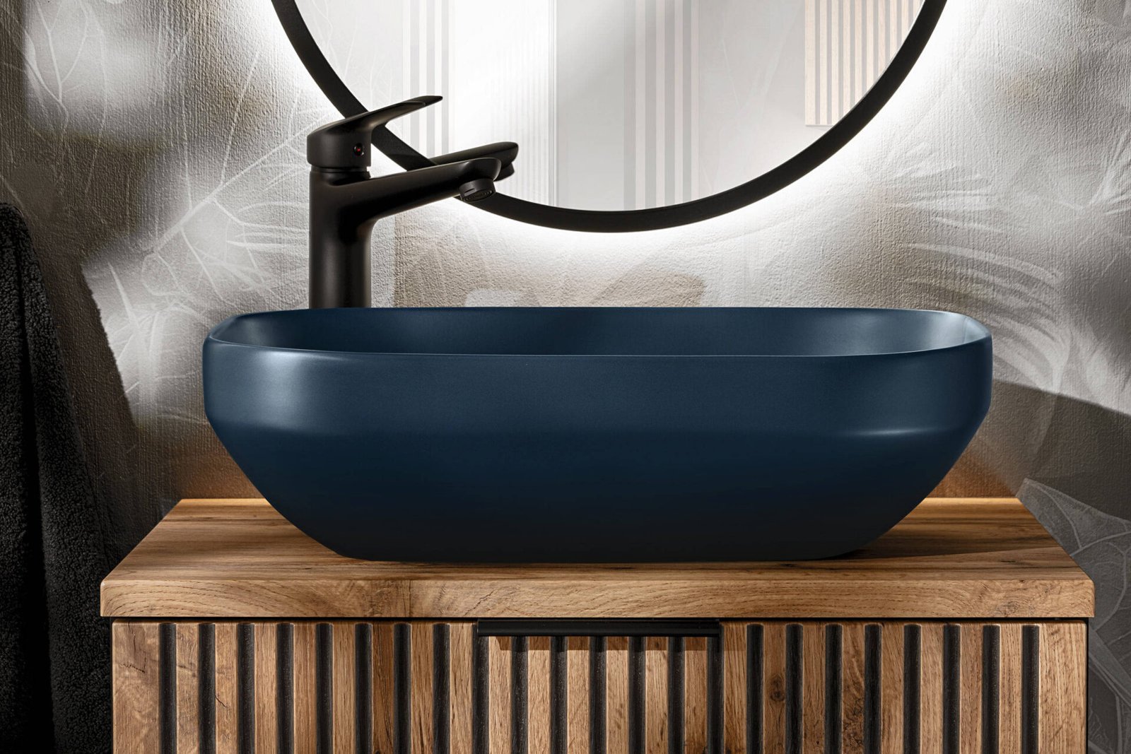 Ceramic countertop washbasin UN-NELI-MNB, dark blue, matte - Image 5