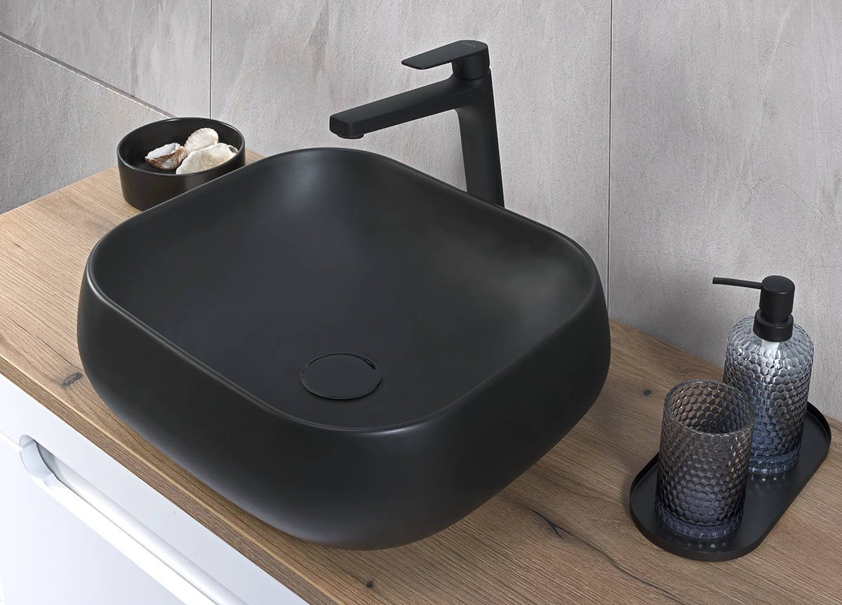 Ceramic countertop washbasin UN-NIKA-MB 78103MB matte black - Image 4