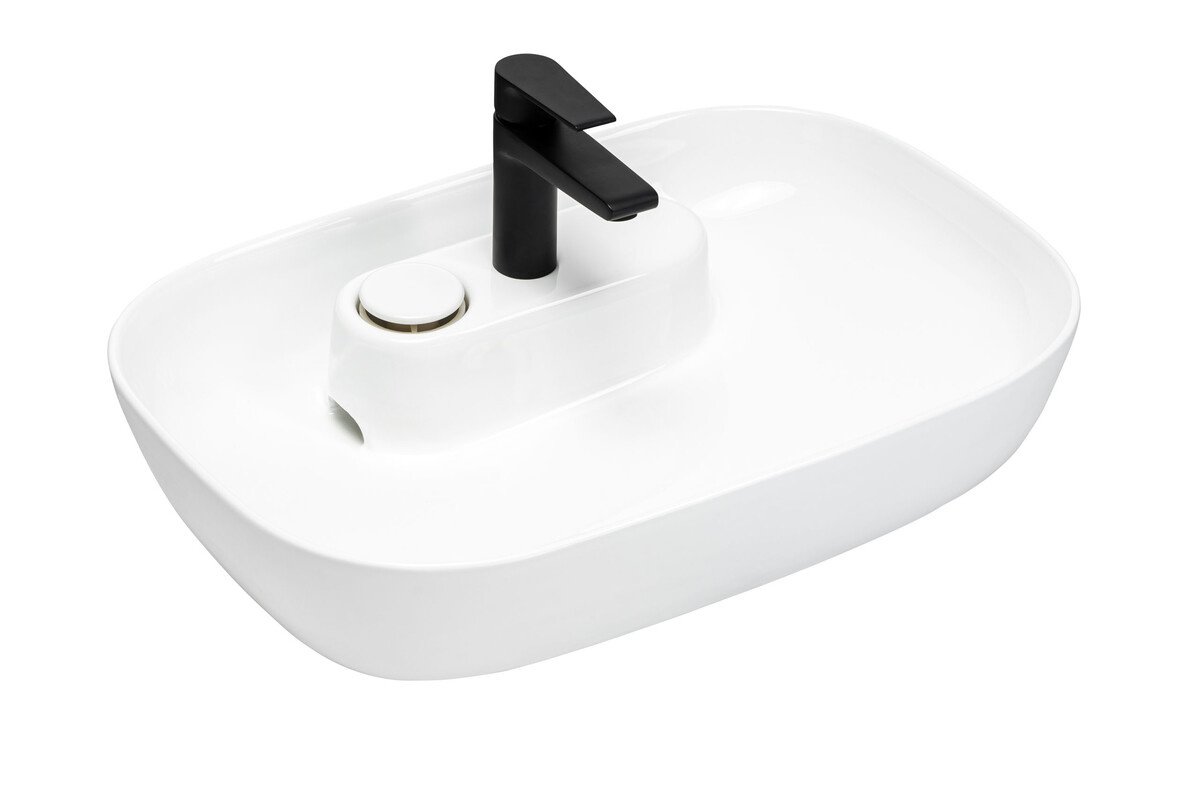 Ceramic countertop washbasin UN-POLA-GW, white glossy - Image 4