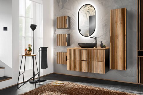 100 cm Xilo Black set with MONA-MB12 washbasin
