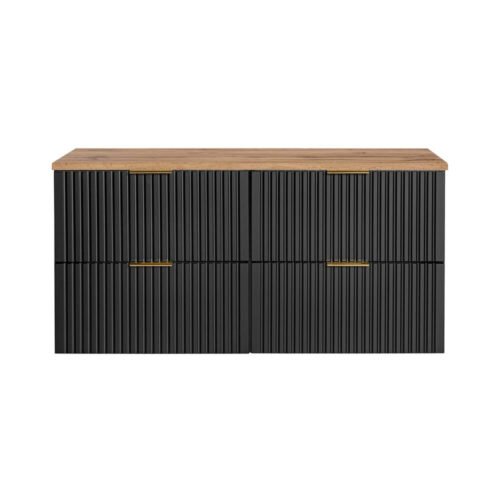 Set 120 cm ADEL BLACK with double cabinet and table top