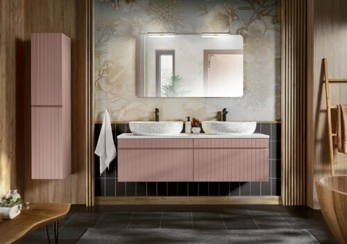 120 cm ICONIC ROSE set with LILI MW21 washbasins