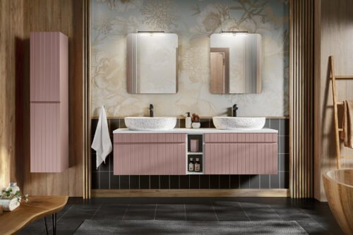 140 cm ICONIC ROSE set with LILI MW21 washbasins