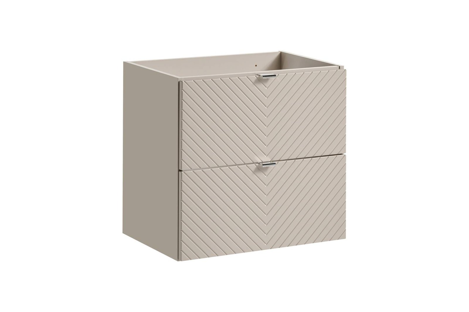 Set of 2 washbasin cabinets 2S 60 cm with countertop and cabinet with basket 40 cm and tall column Viva Cashmere Oak Coast Evoke - Image 2