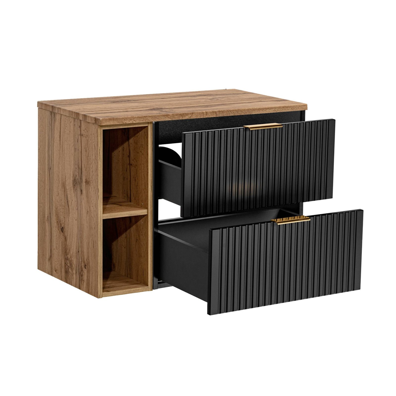 80 cm ADEL BLACK set with table top and shelf - Image 2