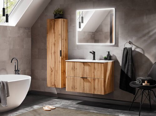80 cm ADEL OAK set with SKY washbasin