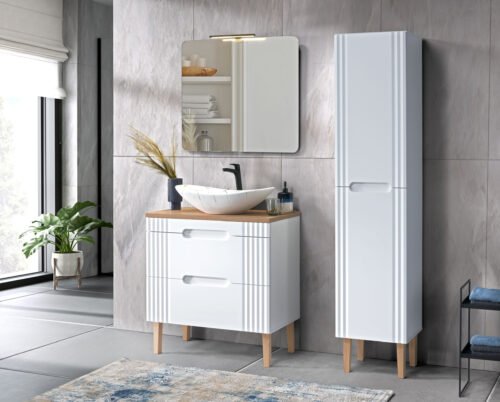 80 cm FIJI WHITE set with LENA MW17 washbasin