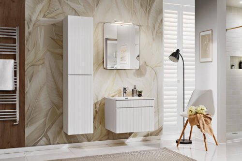 ICONIC WHITE set with Apollo mirror, WIKI washbasin and column