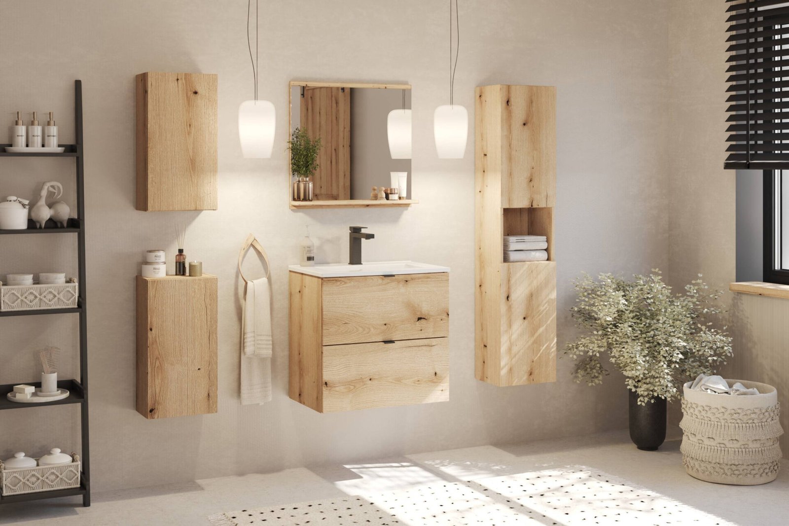 Bathroom furniture set "Nova Oak", 60 cm