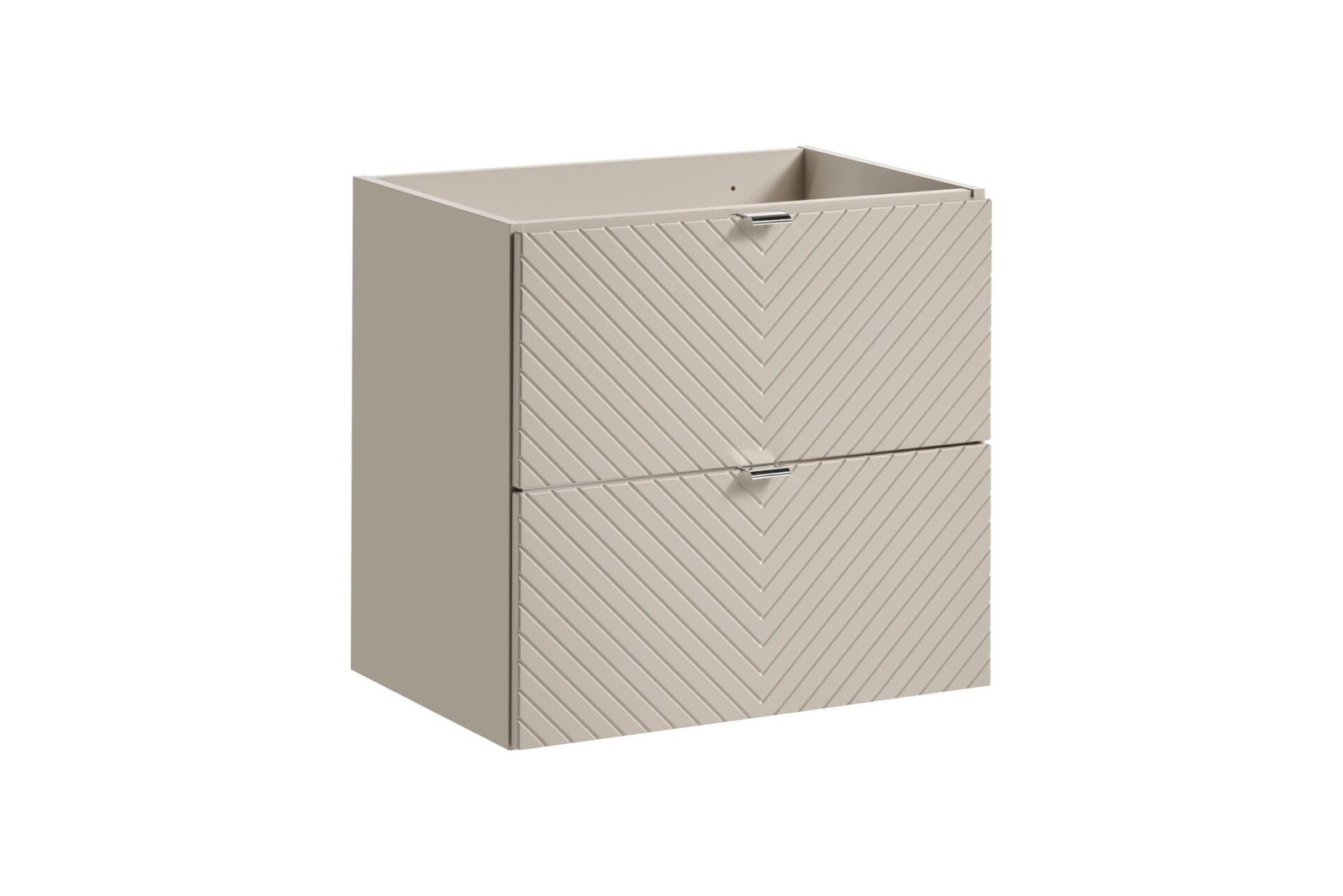 Set of 2 drawer cabinets, 60 cm, with table top and tall column, Viva Cashmere White - Image 2