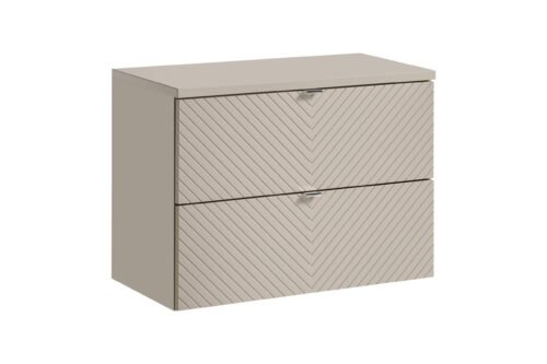 Washbasin cabinet set with 2 drawers, 80 cm, with Viva Cashmere countertop