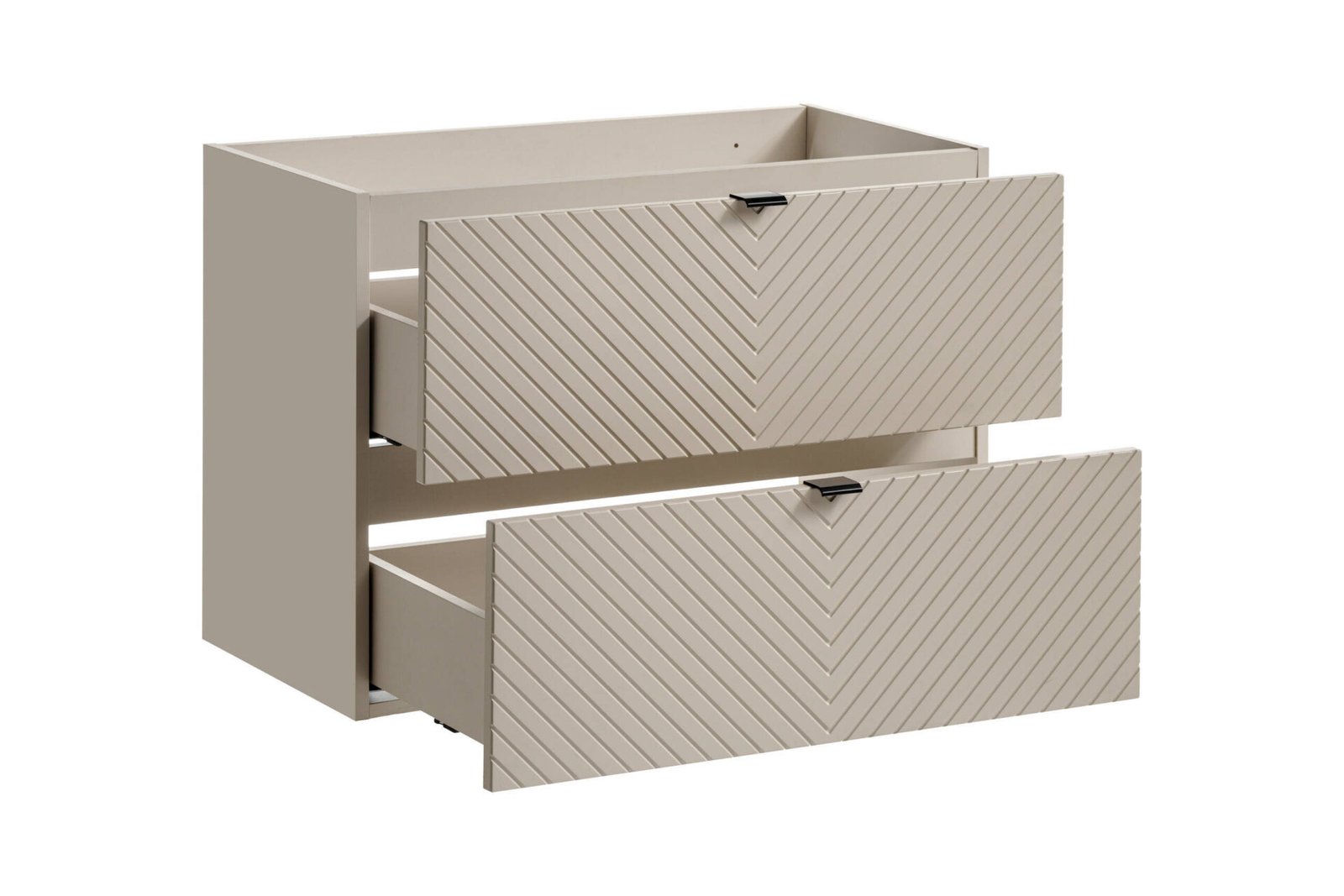 Washbasin cabinet set with 2 drawers, 80 cm, with Viva Cashmere countertop - Image 2