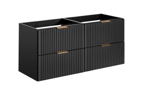 Washbasin cabinet set with 4 drawers, 120 cm, Adel, matt black