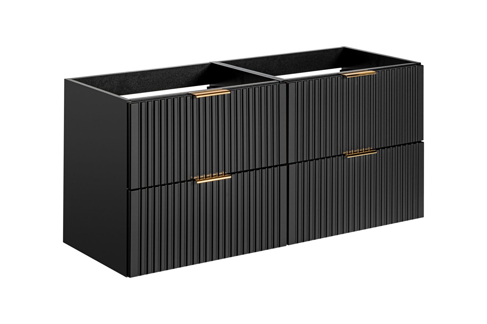 Washbasin cabinet set with 4 drawers, 120 cm, Adel, matt black