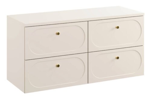Donna Sand washbasin cabinet with countertop, 120 cm, 4 drawers