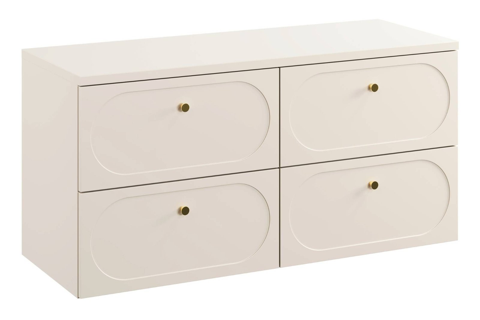 Donna Sand washbasin cabinet with countertop, 120 cm, 4 drawers