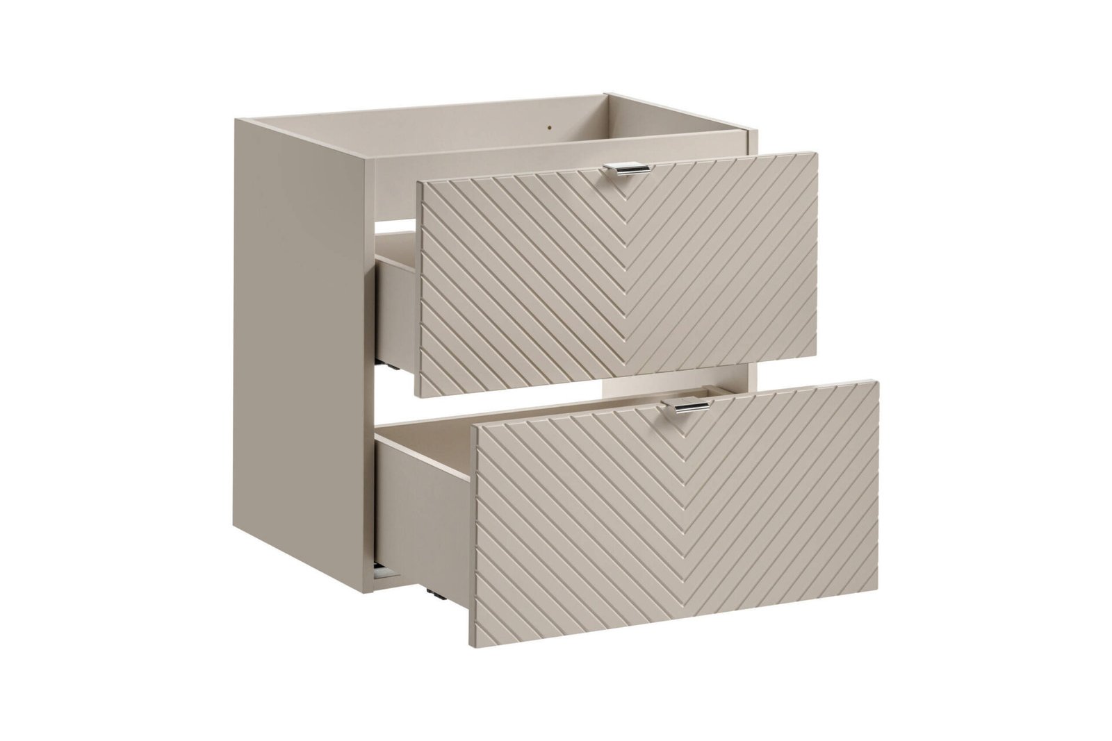 Washbasin cabinet with countertop set, 2 drawers, 60 cm, Viva Cashmere, matt white - Image 2