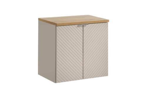 Two-door vanity unit with countertop, 60 cm, Viva Cashmere Oak, Coast Evoke