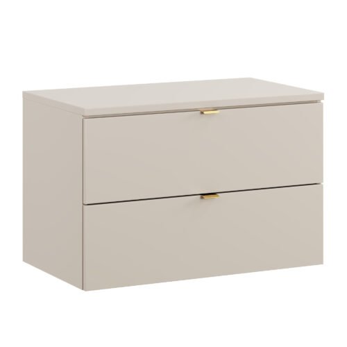 Washbasin cabinet set with countertop 80 cm, 2 drawers, Dalia Cashmere