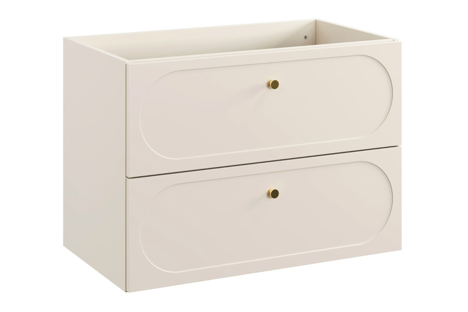 Washbasin cabinets with 80 cm countertop, 2 drawers and countertop washbasin Donna Sand set - Image 2