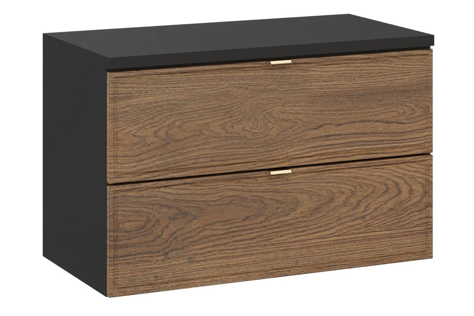 80 cm Talia Casella black matte washbasin cabinet with countertop set