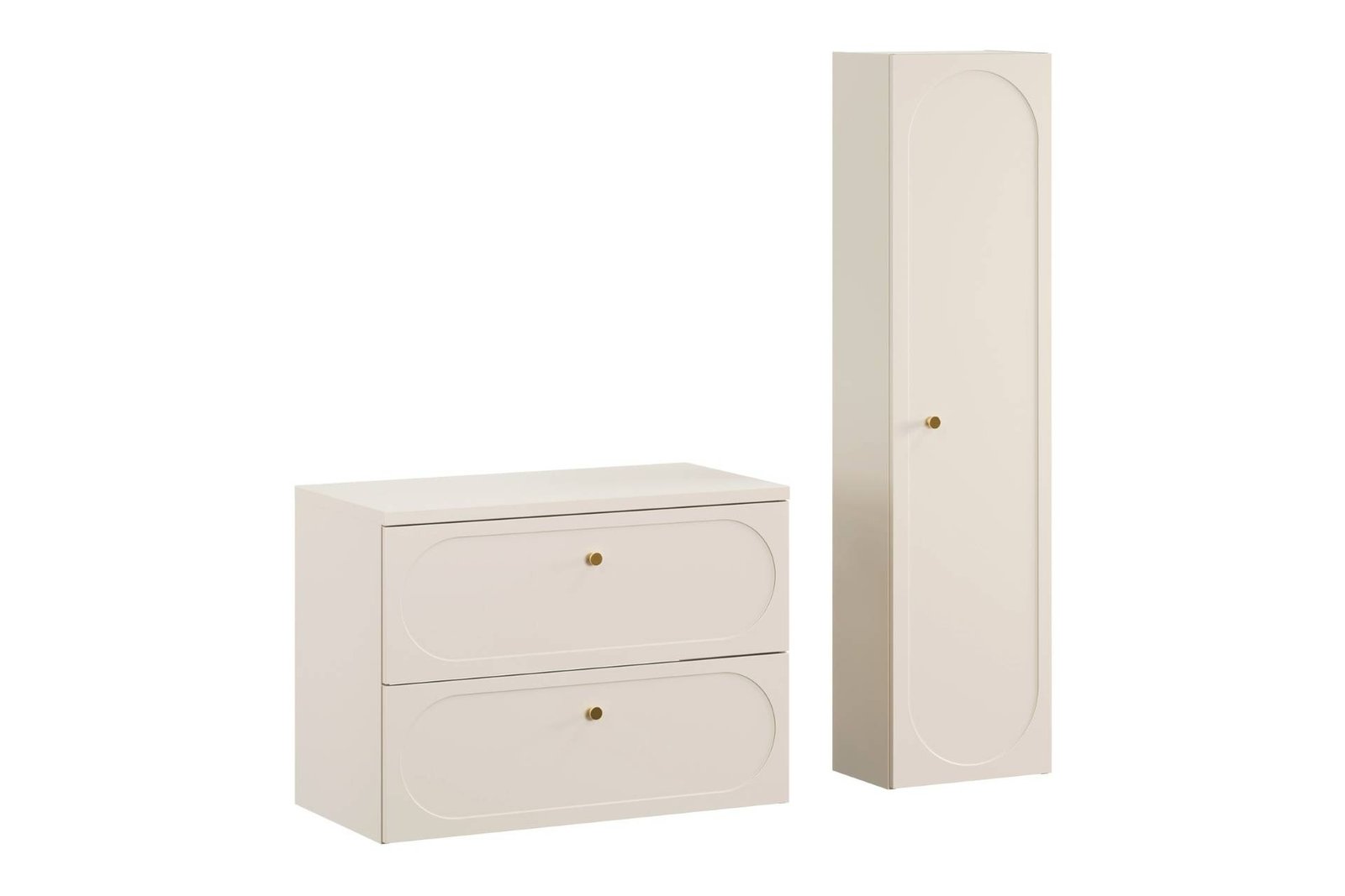 Donna Sand washbasin cabinet set with 80 cm countertop and high column