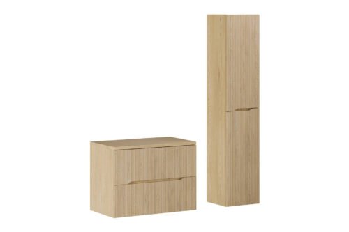 Washbasin cabinet with 80 cm countertop and high Nordic Cremona column set