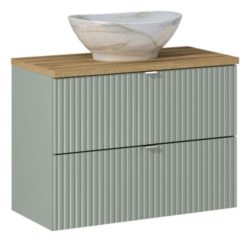 Cabinets with countertop 80 cm and washbasin set, Reed Green