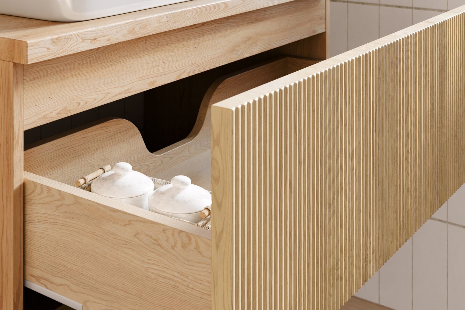 Cabinets with 80 cm countertop and washbasin set "Nordic Cremona" - Image 4