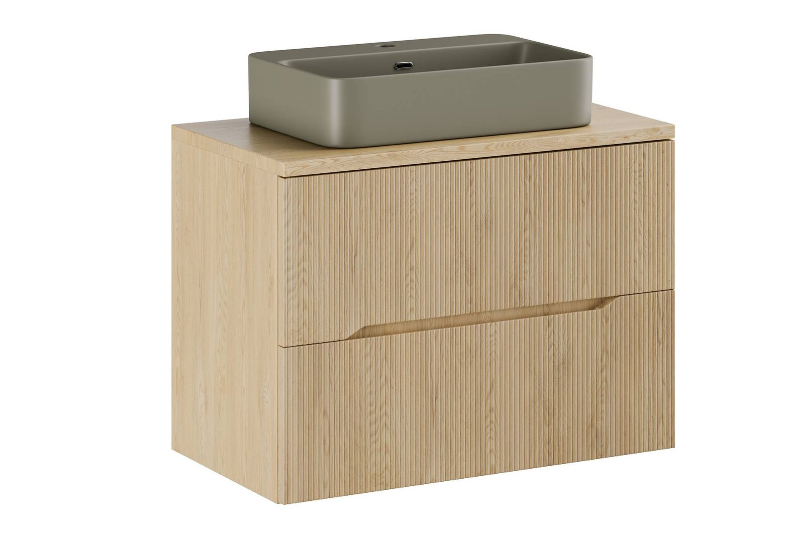 Cabinets with 80 cm countertop and washbasin set "Nordic Cremona"